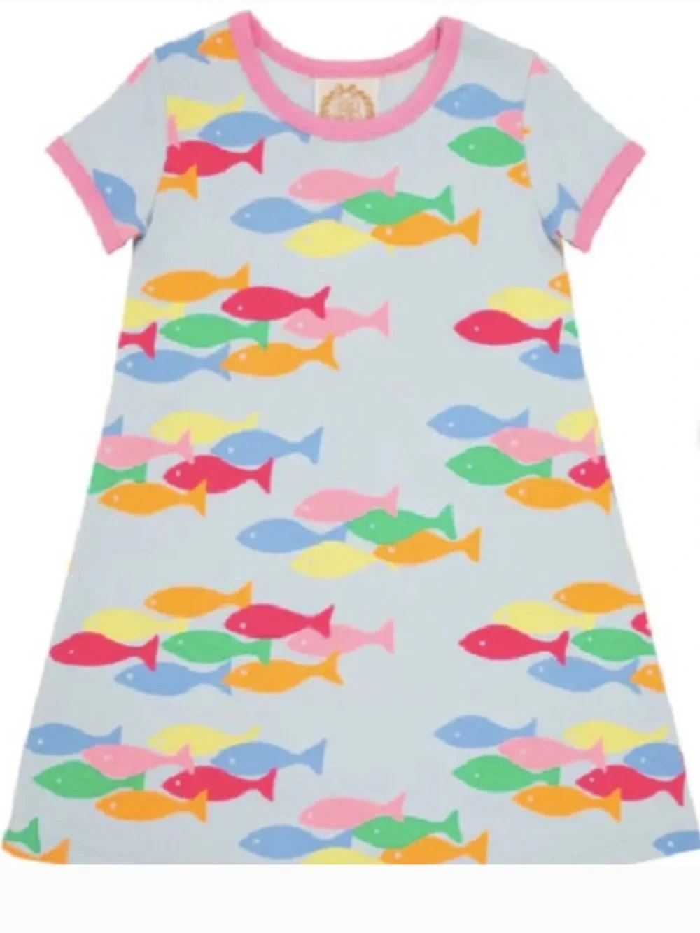 The Beaufort Bonnet Company Polly Play Dress French Leave Fishies Hampton Pink 9